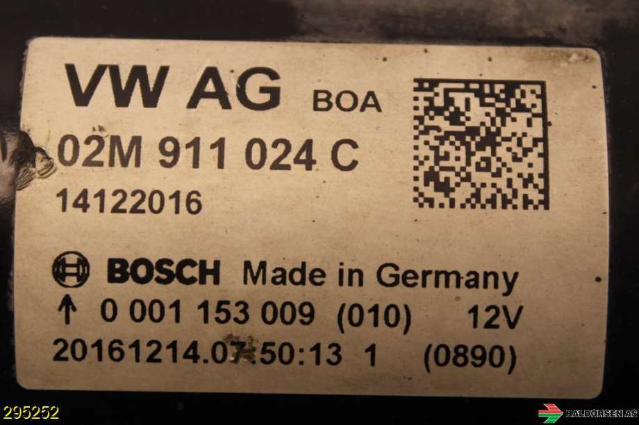 Starter diesel til VW Caddy 2015-2020 (Type III, Fase 3)  (VOLKSWAGEN|02M 911 024 C|)