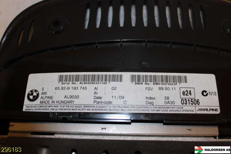 Instrument kjørecomputer til BMW 5-Serie 2003-2010 (E60/E61) (E60/E61) (BMW|65 82 9 193 745|)