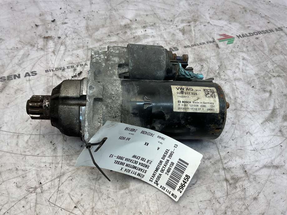 Starter diesel til Škoda Octavia 2009-2013 (Type II, Fase 2)  (SKODA|02M 911 024  X|)