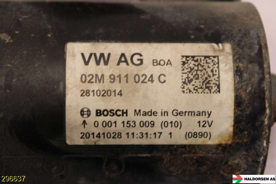 Starter diesel til VW Passat 2011-2015 (B7) (B7) (VOLKSWAGEN|02M 911 024 C|)