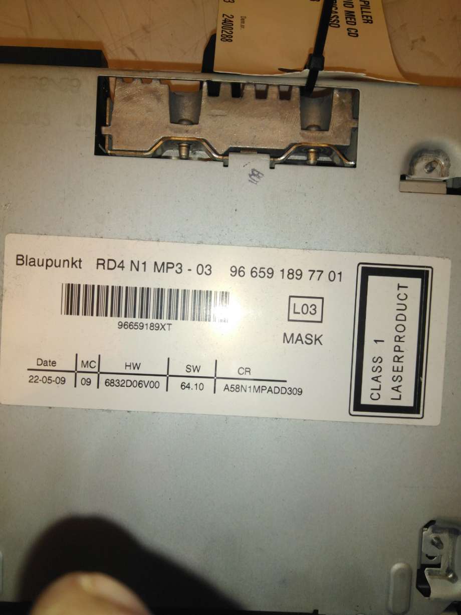 Bilstereo til Citroën C3, Picasso 2009-2017  (CITROEN|MP3 DIN1 SPILLER|)