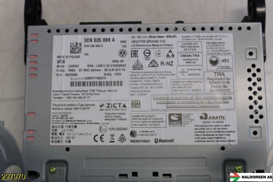 Instrument kjørecomputer til VW Transporter / Caravelle 2019-->> (T6.1) (T6.1) (VOLKSWAGEN|3CN 035 869 A|)
