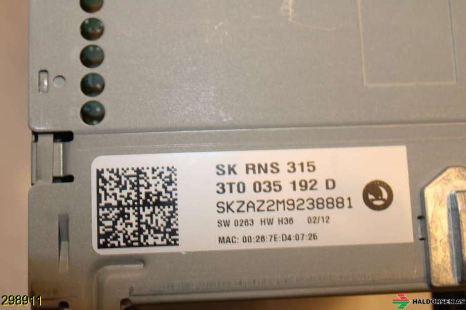 Bilstereo navigasjon til Škoda Superb 2008-2015 (Type II)  (SKODA|3T0 035 192 D|)