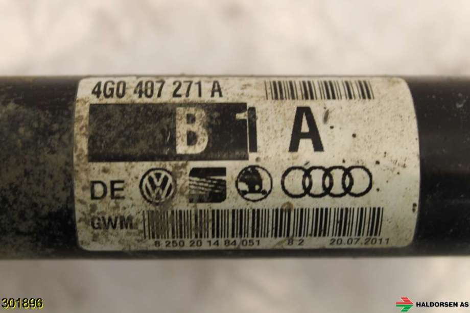 Drivaksel venstre foran til Audi A6 2011-2014 (Type IV, Fase 1) (C7) (C7) (AUDI|4G0 407 271 A|)