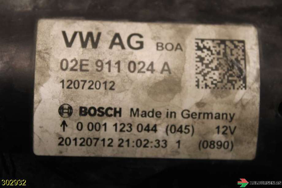 Starter diesel til VW Touran 2010-2015 (Type I, Fase 3)  (VOLKSWAGEN|02E 911 024 A|)