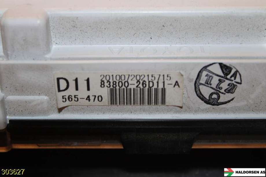 Instrumentpanel til Toyota Hiace 2007-2012 (Fase 3)  (TOYOTA|)