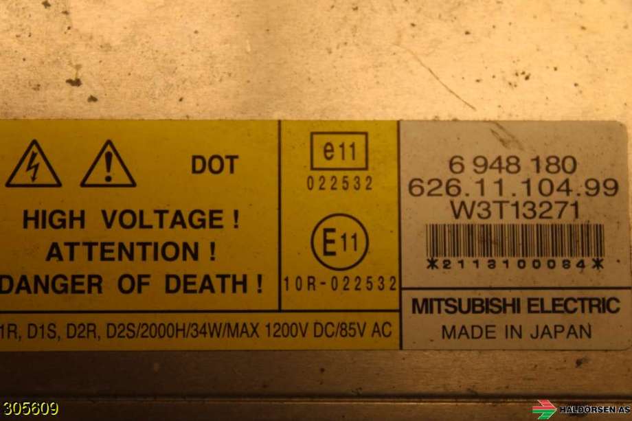 Styreenhet xenon/ballast til Volvo V70 2007-2013 (Type III, Fase 1)  (VOLVO|31283922|)
