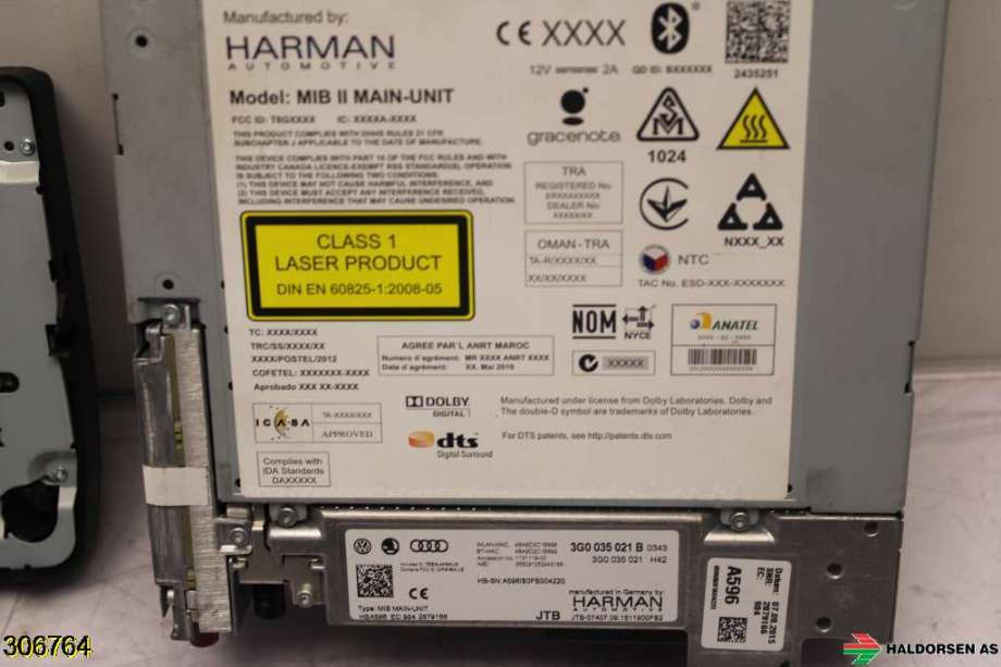 Bilstereo navigasjon til VW Passat 2015-2019 (Fase 1) (B8) (B8) (VOLKSWAGEN|5G0 919 606|)