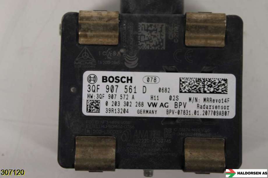 Sensor radar til Škoda Octavia 2017-2020 (Type III, Fase 2) (SKODA|3QF 907 561 D|)