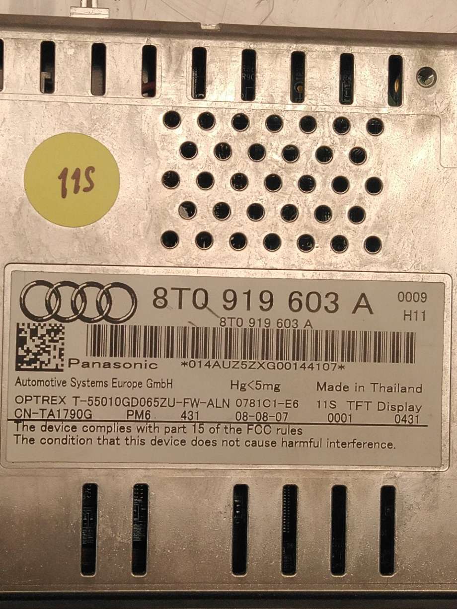 Instrument kjørecomputer til Audi A4 2007-2014 (Type IV) (B8) (B8) (|8T0919603A)