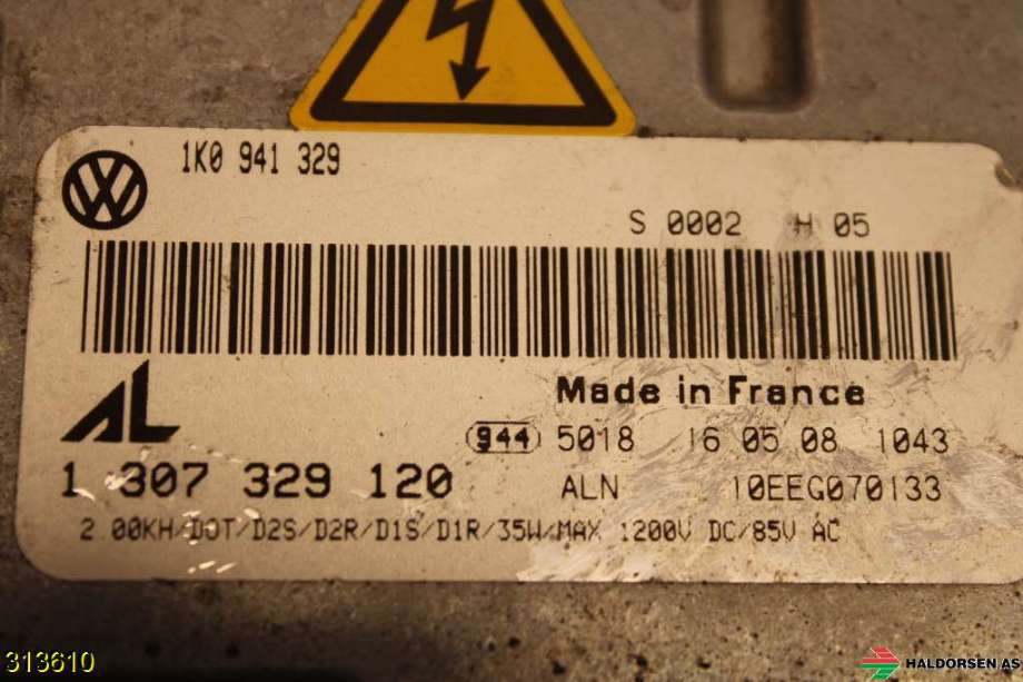 Styreenhet xenon/ballast til VW Touran 2007-2010 (Type I, Fase 2)  (VOLKSWAGEN|1K0 941 329|)