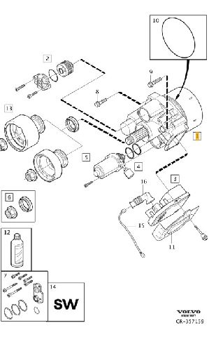 Mellomaksel viskosekobling til Volvo S60 2010-2014 (Type II, Fase 1)  (VOLVO|36001365|)
