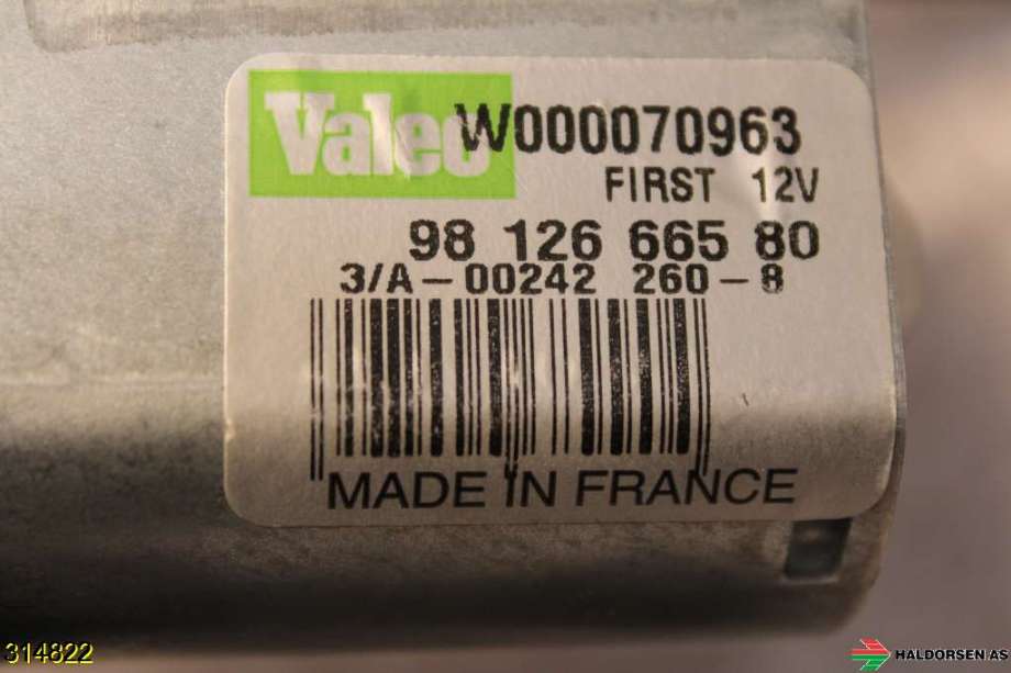 Viskermotor bakrute til Peugeot Expert 2016-->> (Type III)  (PEUGEOT|98 126 665 80|)