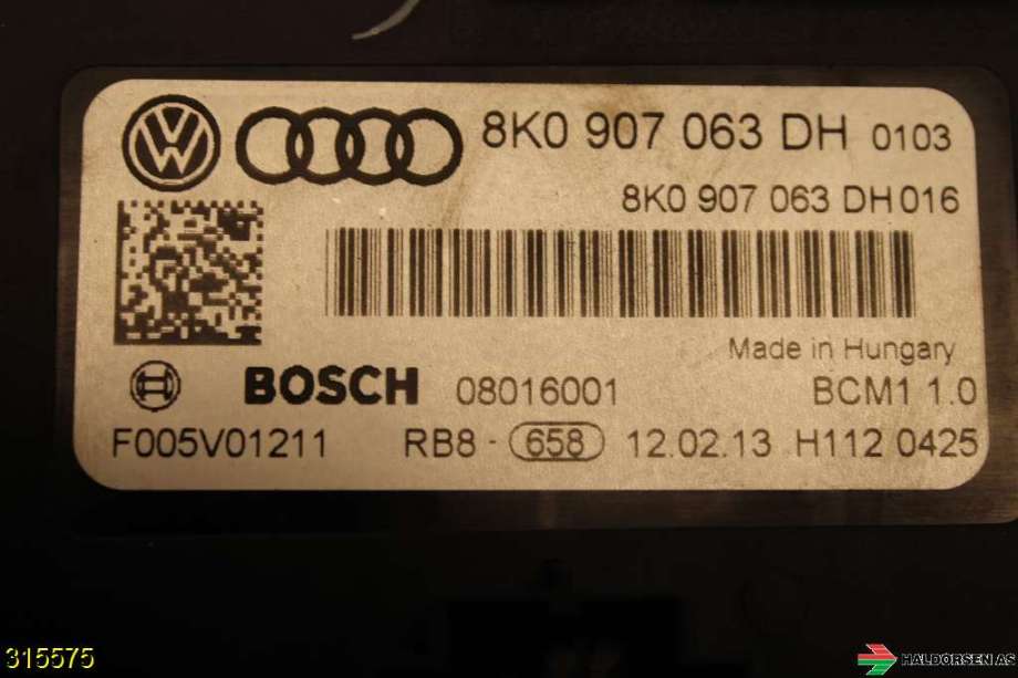 Styreenhet diverse til Audi A5 2007-2016 (Type I)  (AUDI|8K0 907 063 DL|)