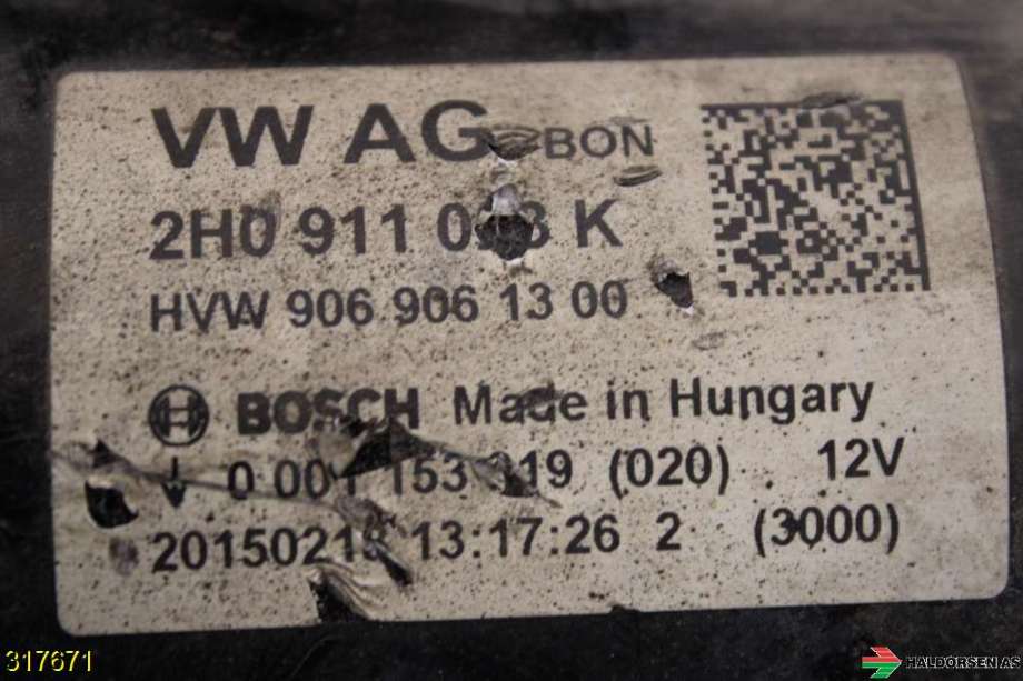 Starter diesel til VW Amarok 2010-2016 (Type I, Fase 1) (VOLKSWAGEN|2H0 911 023 K|)