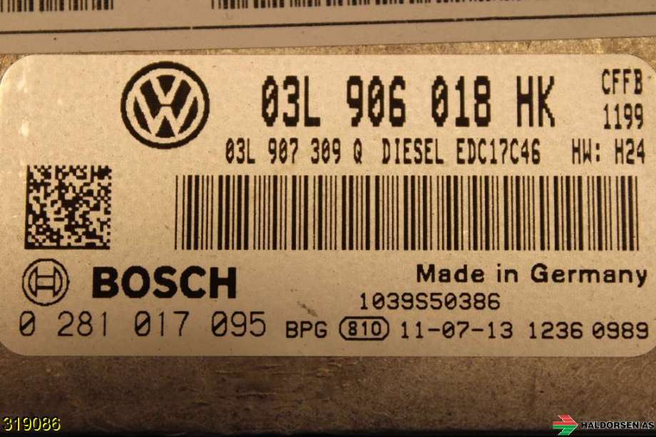 Styreenhet motor til VW Sharan 2010-->> (Type II) (VOLKSWAGEN|03L 906 018 HK|)
