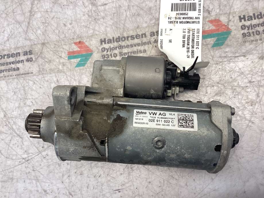 Starter diesel til VW Tiguan 2016-2020 (Type II, Fase 1) (VOLKSWAGEN|02E 911 022 C|)
