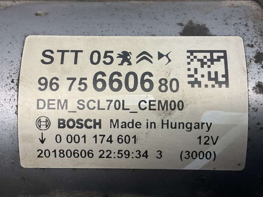 Starter diesel til Peugeot Partner 2015-2019 (Type II, Fase 2)  (PEUGEOT|96 756 606 80|)