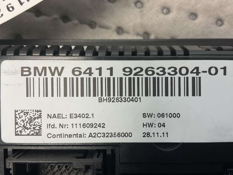 Varmeapparat betjening til BMW 3-Serie 2005-2011 (E90/E91/E92/E93) (E90/E91/E92/E93) (BMW|64 11 9 286 618|)