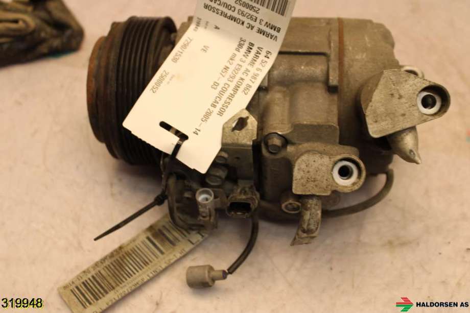 Aircondition kompressor til BMW 3-Serie 2005-2011 (E90/E91/E92/E93) (E90/E91/E92/E93) (BMW|64 52 6 987 862|)