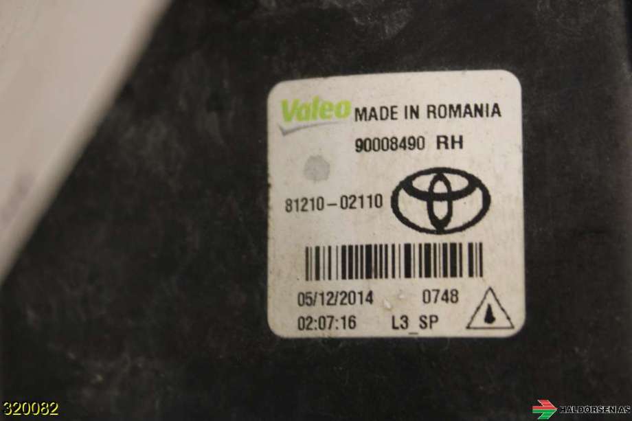 Tåkelykt høyre foran til Toyota Auris 2015-2019 (Type II, Fase 2)  (TOYOTA|8122002110|)