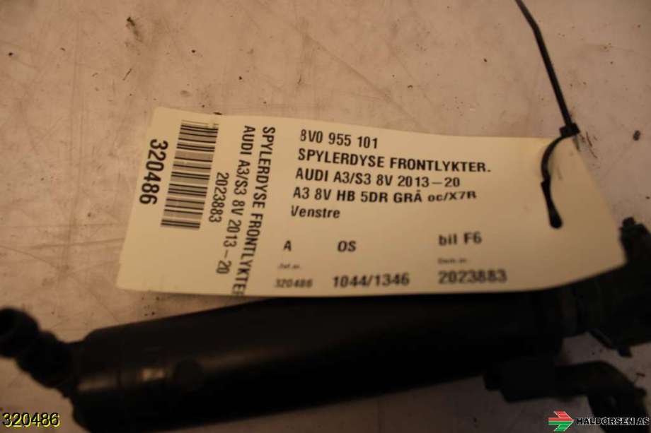 Lyktespylerdyse til Audi A3 2012-2016 (Type III, Fase 1)  (AUDI|8V0 955 101|)