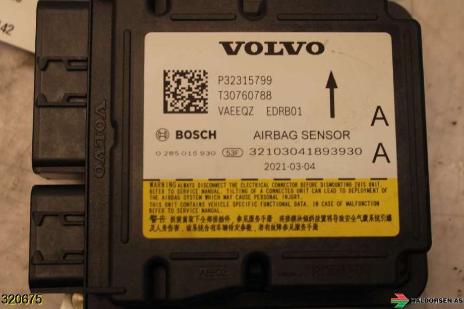 Airbag elektronikk til Volvo XC40 2018-2024  (VOLVO|32315799|)