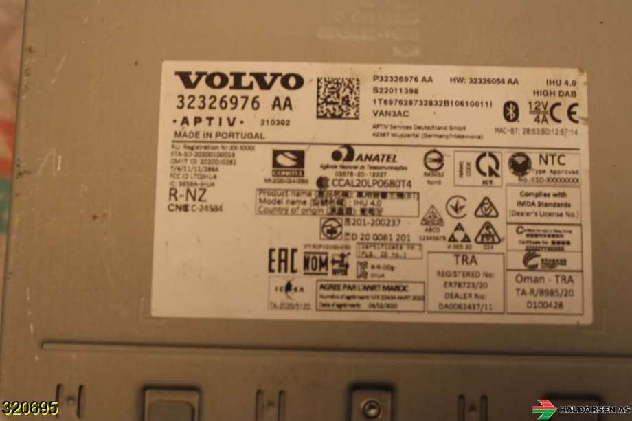Bilstereo navigasjon til Volvo XC40 2018-2024  (VOLVO|36003422|)