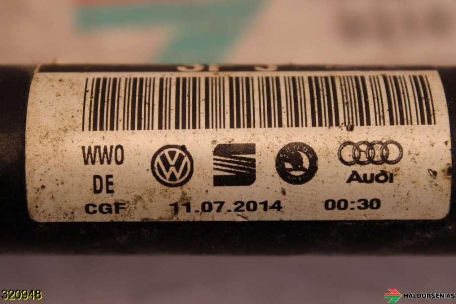 Drivaksel venstre bak til VW Tiguan 2011-2016 (Type I, Fase 2)  (VOLKSWAGEN|1K0 501 203 F|)