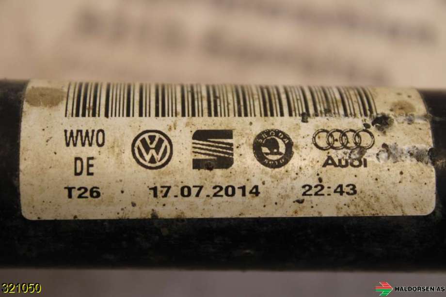 Drivaksel høyre foran til VW Tiguan 2011-2016 (Type I, Fase 2)  (VOLKSWAGEN|5N0 407 766 D|)