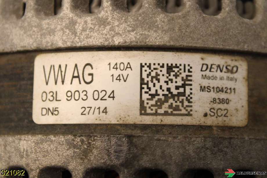 Dynamo til VW Tiguan 2011-2016 (Type I, Fase 2)  (VOLKSWAGEN|03L 903 024 DENSO|MS104211|)