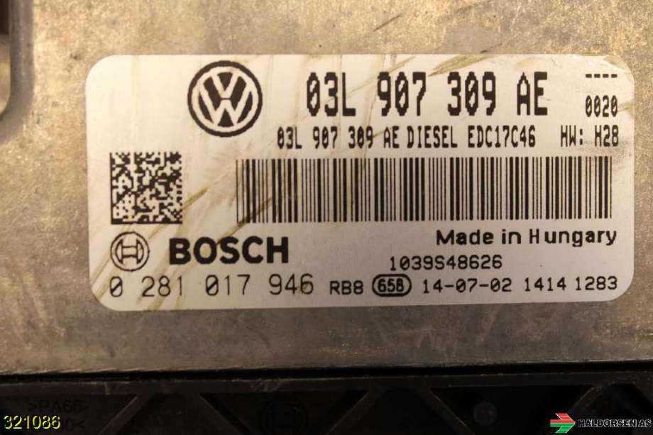 Styreenhet motor til VW Tiguan 2011-2016 (Type I, Fase 2)  (VOLKSWAGEN|03L 906 018 FQ|)