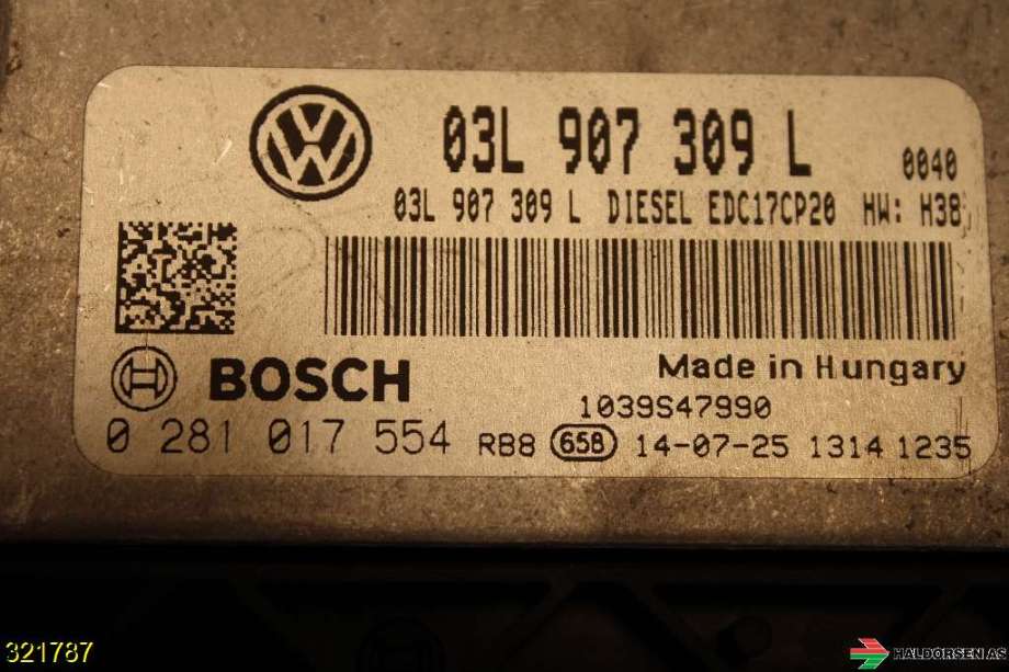 Styreenhet motor til VW Transporter / Caravelle 2009-2015 (Fase 2) (T5) (T5) (VOLKSWAGEN|)