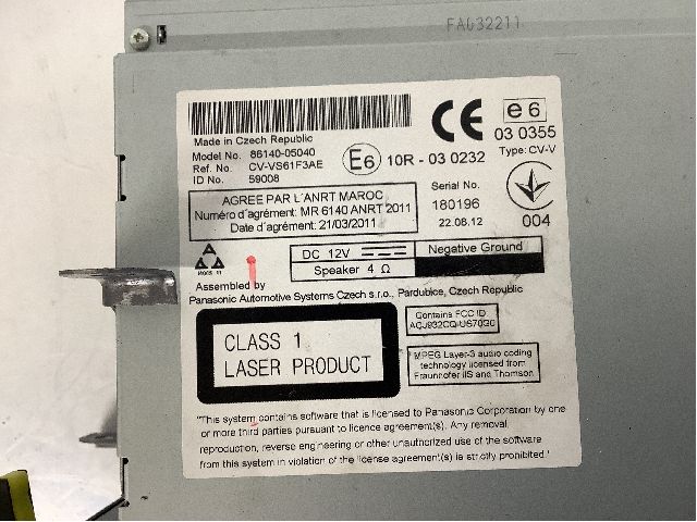 Bilstereo navigasjon til Toyota Avensis 2009-2015 (Type III, Fase 1) (TOYOTA||8614005040)