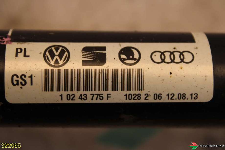 Drivaksel høyre foran til VW Transporter / Caravelle 2009-2015 (Fase 2) (T5) (T5) (VOLKSWAGEN|7E0 407 272 AK|)