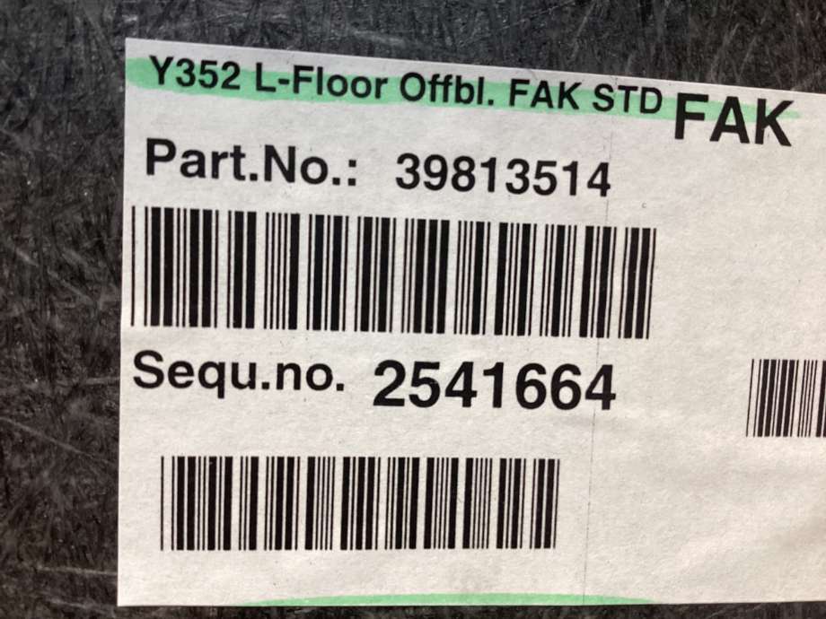 Bagasjerom teppe/gulvplate til Volvo V60/V60 CC 2013-2018 (Type I, Fase 2) (VOLVO|39804265|)
