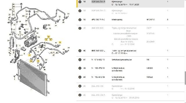 Aircondition rør til VW e-Golf, 2017-2020 (Fase 2) (VOLKSWAGEN|5QE 816 741 E)