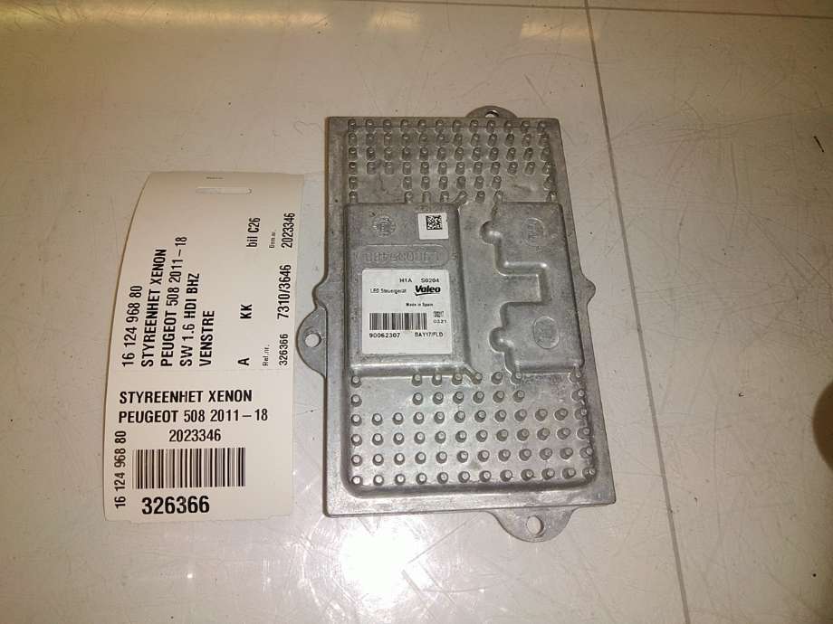 Styreenhet xenon/ballast til Peugeot 508 2014-2018 (Type I, Fase 2) (PEUGEOT|16 124 968 80|)