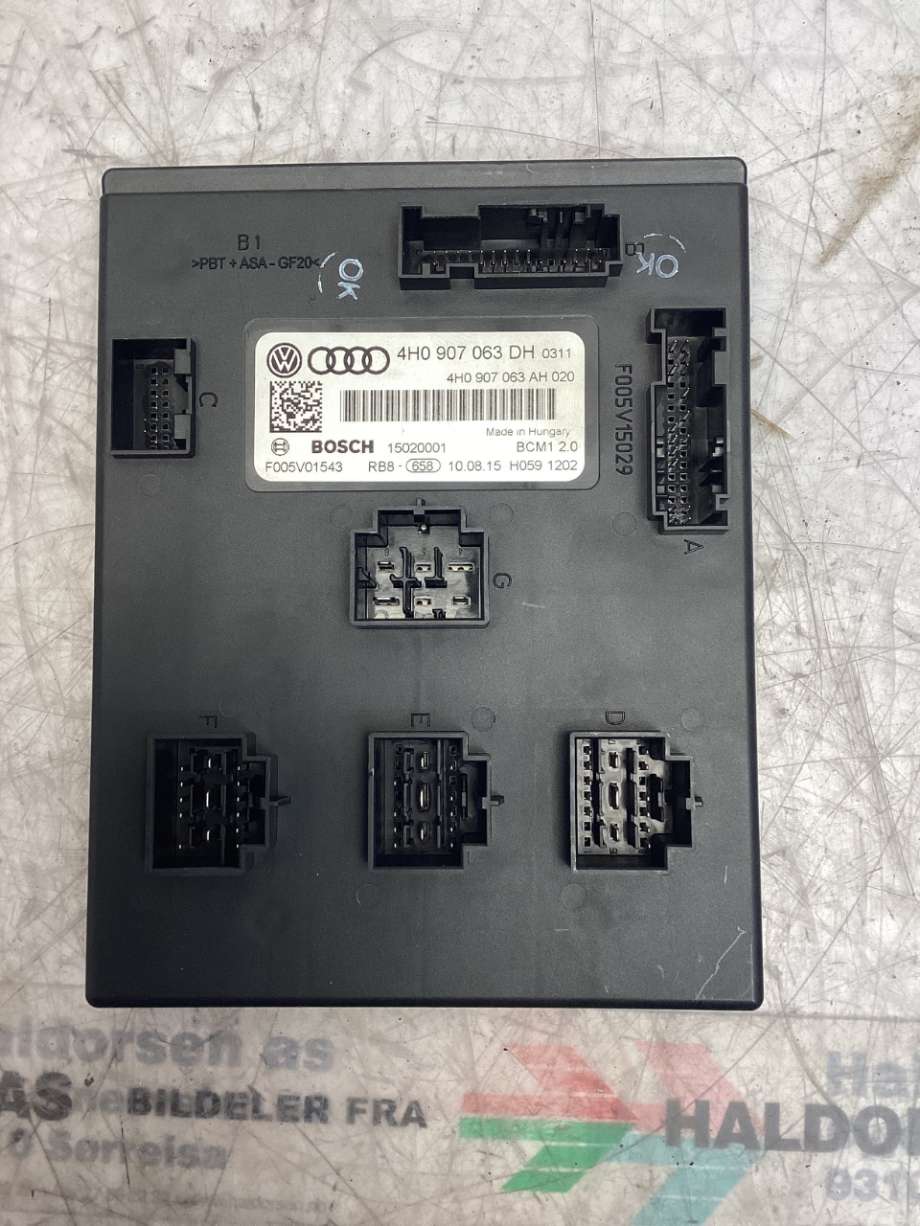 Styreenhet diverse til Audi A6, 2014-2018 (Type IV, Fase 2) (C7) (C7) (AUDI|4H0 907 063 DK)
