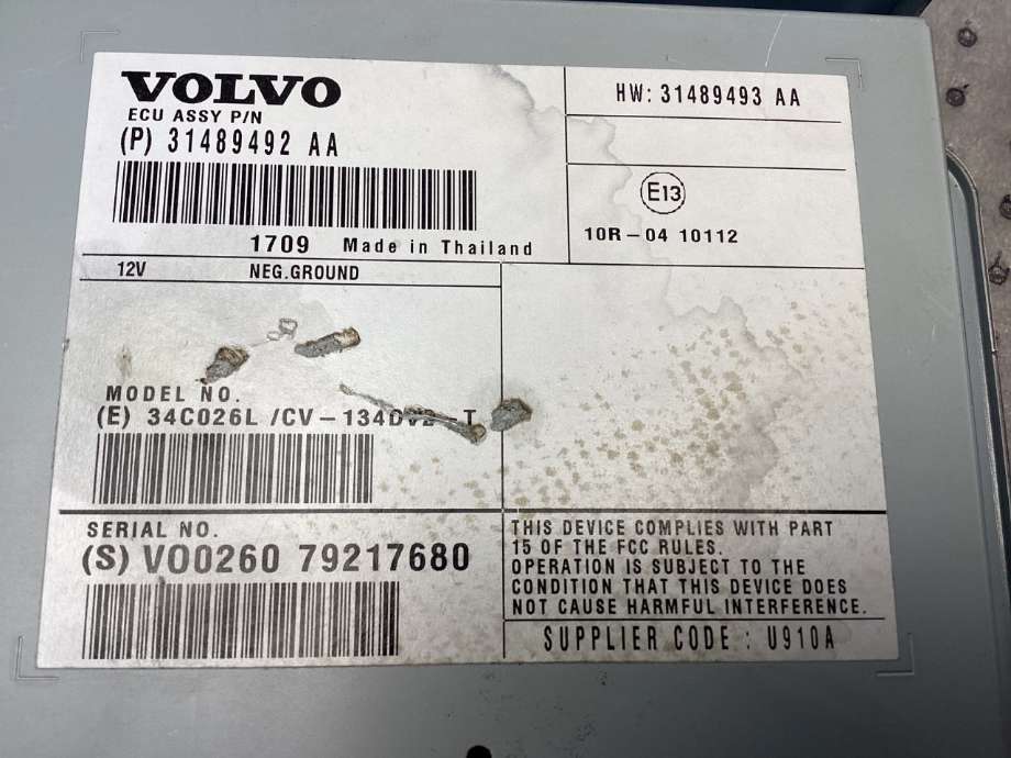 Bilstereo diverse til Volvo V60/V60 CC 2013-2018 (Type I, Fase 2)  (VOLVO|36003215|)