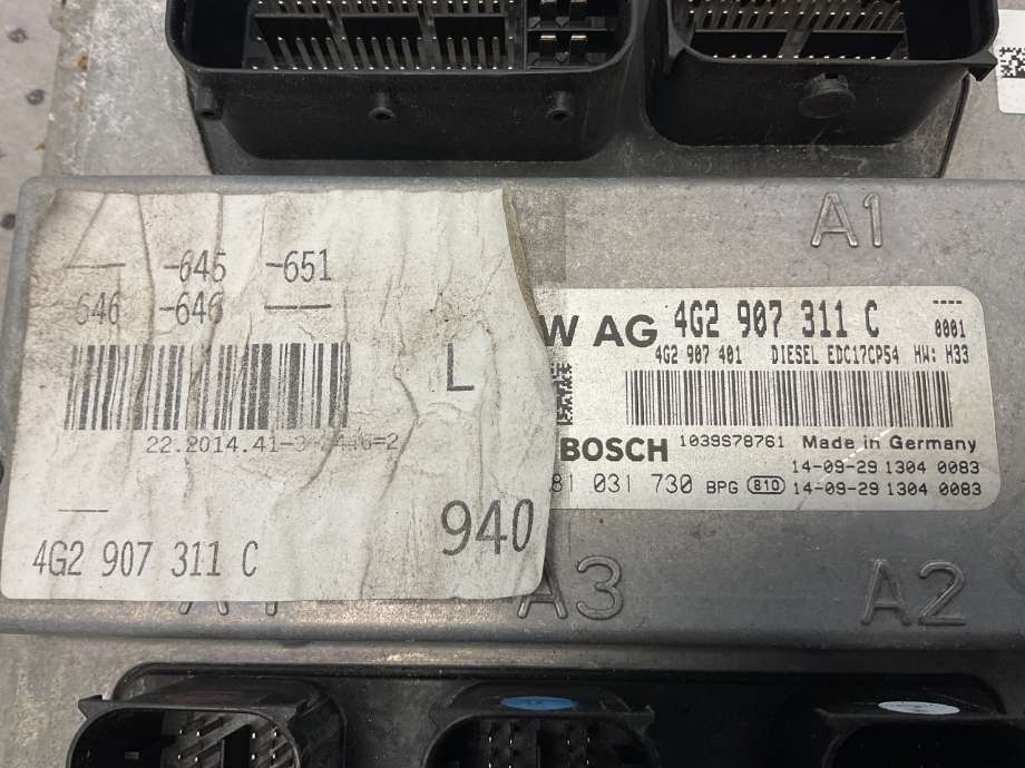 Styreenhet motor til Audi A6, Allroad 2012-2014 (Type III, Fase 1) (C7) (C7) (AUDI|4G2 907 311 C|)