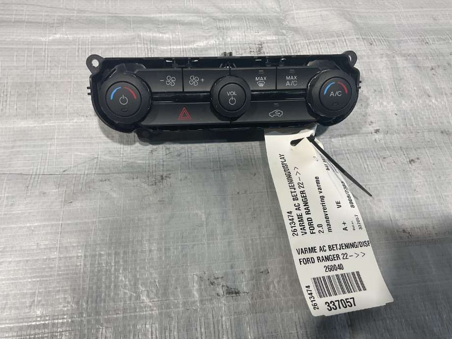 Varmeapparat betjening til Ford Ranger / Ranger Raptor, 2022-->>  (FORD RANGER RAPTOR
DOBBELHYTTE|2613474)