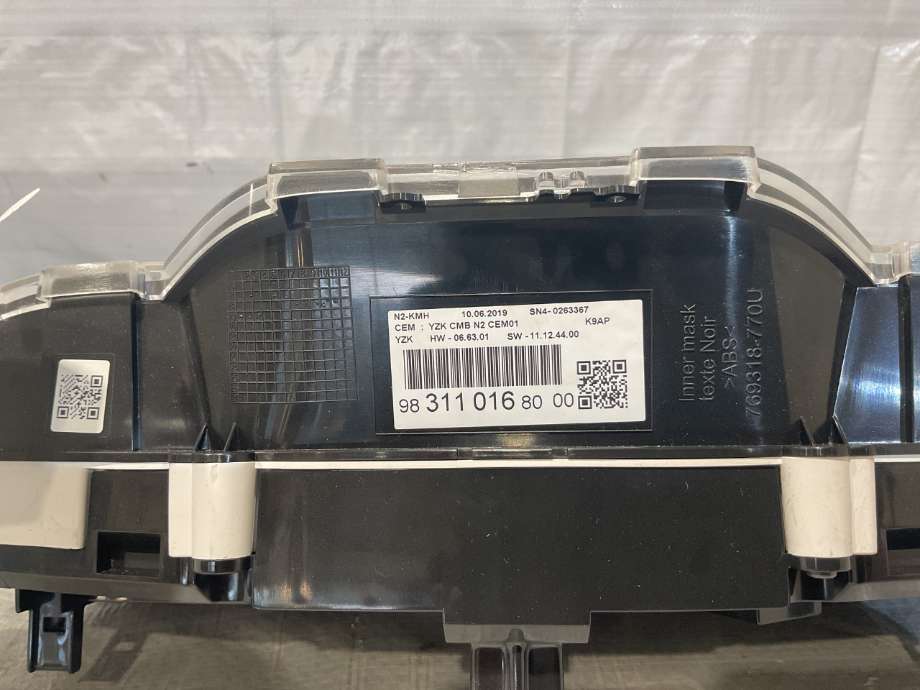 Instrumentpanel til Peugeot Partner 2019-->> (Type III)  (PEUGEOT|98 311 016 80|)
