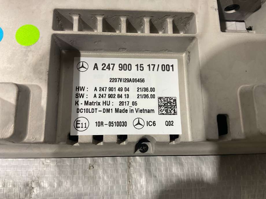 Instrument kjørecomputer til Mercedes EQC 2019-->>  (MERCEDES|A 247 900 15 17|)