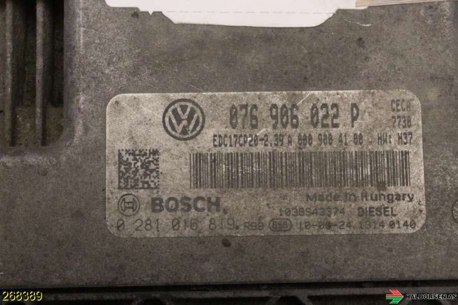 Styreenhet motor til VW Crafter 2011-2016 (Type I, Fase 2) (VOLKSWAGEN|076 906 022 P|)