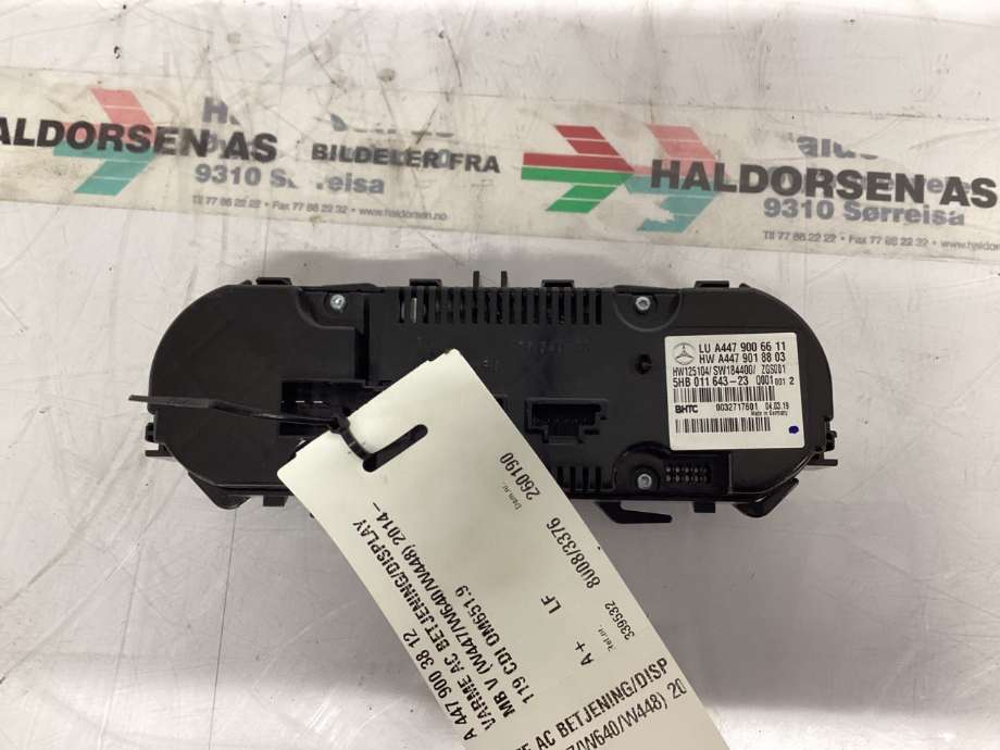 Varmeapparat betjening til Mercedes Vito 2014-->> (W447) (W447) (MERCEDES|A 447 900 38 12|)
