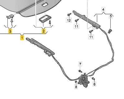 Hattehylle til Audi A6, Allroad, 2012-2014 (Type III, Fase 1) (C7) (C7) (AUDI|4G9 863 560 A)