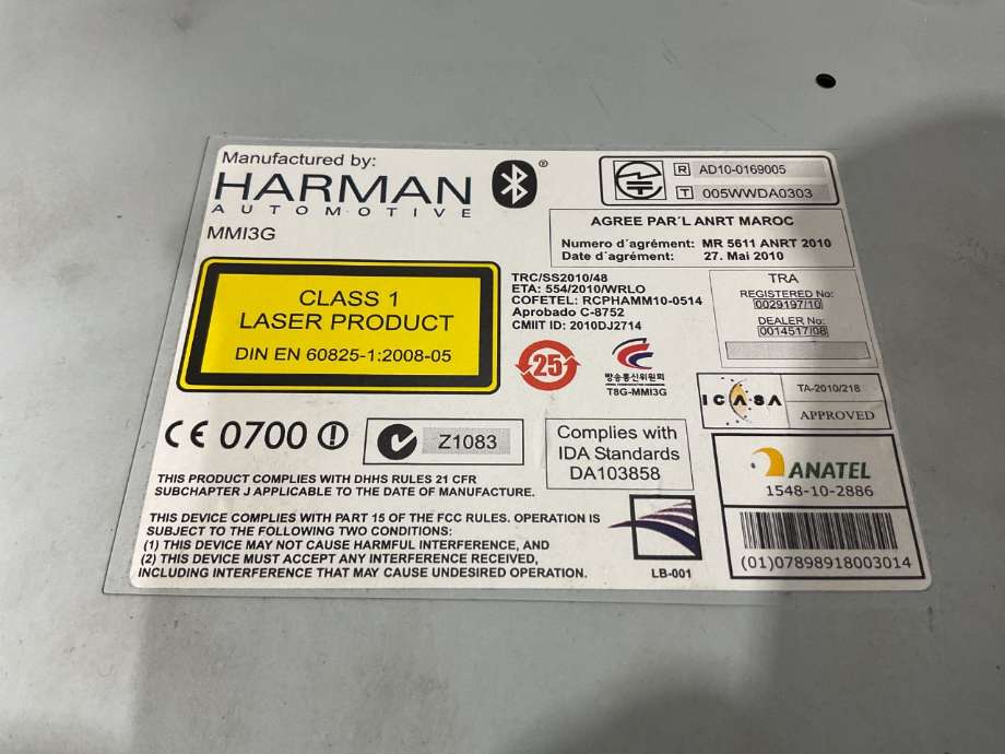 Styreenhet DAB til Audi A6, Allroad 2012-2014 (Type III, Fase 1) (C7) (C7) (AUDI|4G0 035 670 K|)