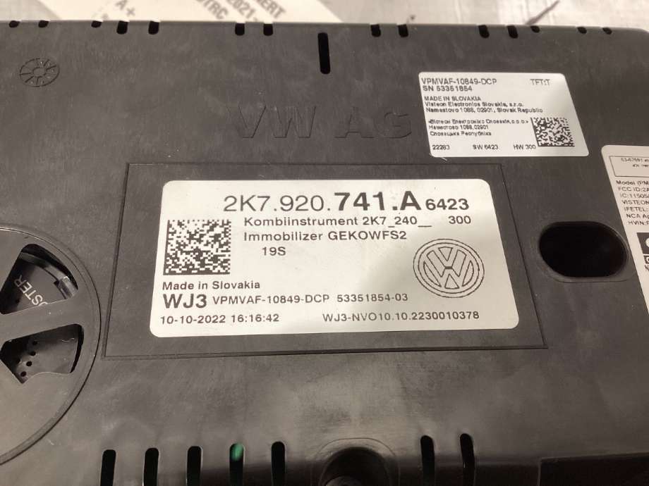 Instrumentpanel til VW Caddy 2020-->> (Type IV)  (VOLKSWAGEN|F 2K7 920 741 A|)