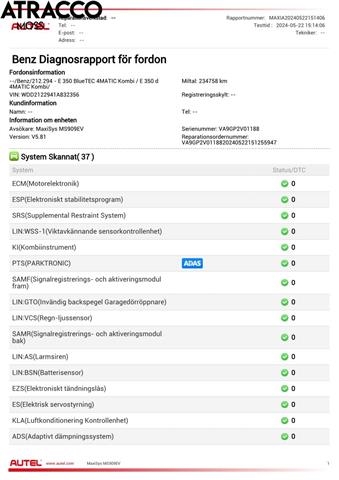 Mercedes E-Klasse 2009-2013 (Fase 1) (W212) (W212), Motorkode: OM642.858, Girkassekode: Automat